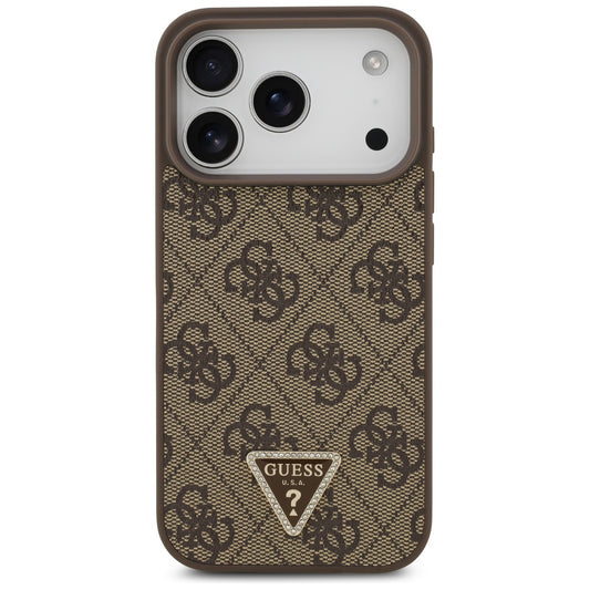 MagSafe cover til Apple iPhone 17 Pro, Guess, 4G Triangle Strass, Brun