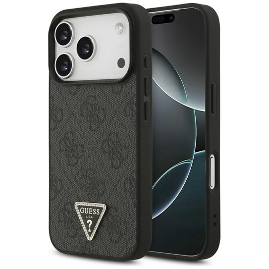 MagSafe cover til Apple iPhone 17 Pro, Guess, 4G Triangle Strass, Sort