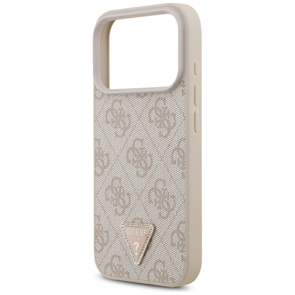 MagSafe Case for Apple iPhone 17 Pro, Guess, 4G Triangle Strass, Pink