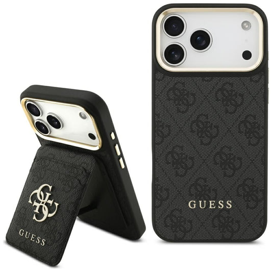 MagSafe cover til Apple iPhone 17 Pro, Guess, Cardslot 4G, Sort