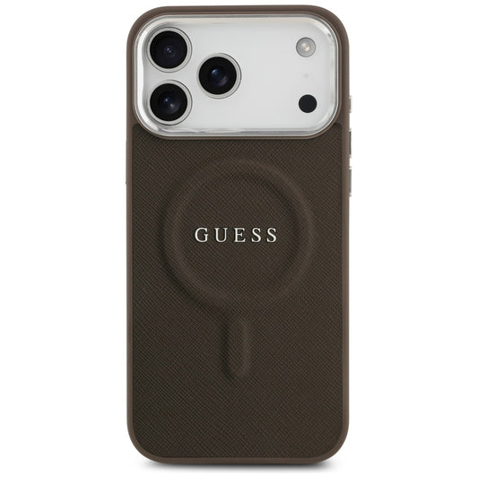 MagSafe Case for Apple iPhone 17 Pro, Guess, Classic Logo, Brown