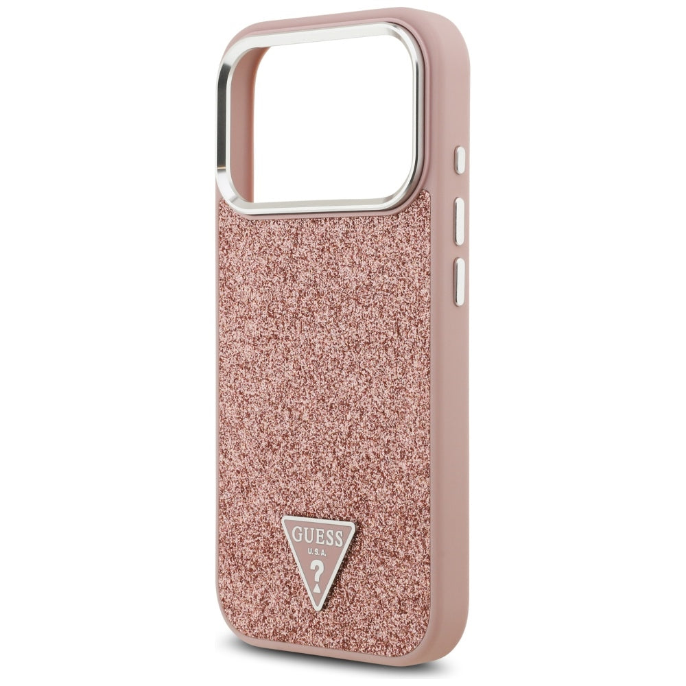 MagSafe cover til Apple iPhone 17 Pro, Guess, Glitter Triangle Logo, Pink