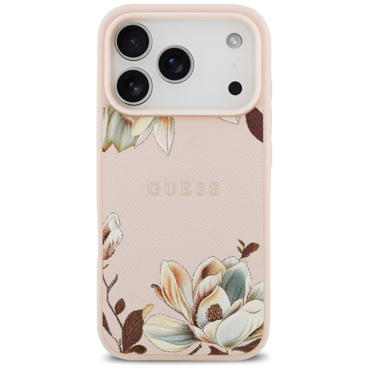 MagSafe cover til Apple iPhone 17 Pro, Guess, Grained Flowers, Pink