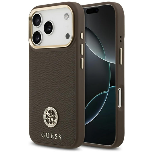 MagSafe cover til Apple iPhone 17 Pro, Guess, Grained Strass Logo, Brun