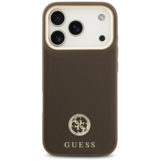 MagSafe cover til Apple iPhone 17 Pro, Guess, Grained Strass Logo, Brun