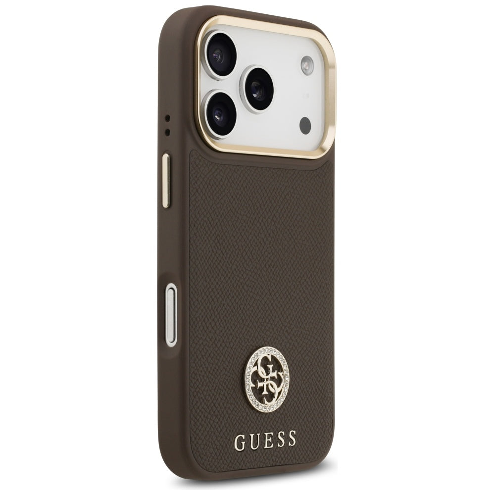 MagSafe cover til Apple iPhone 17 Pro, Guess, Grained Strass Logo, Brun