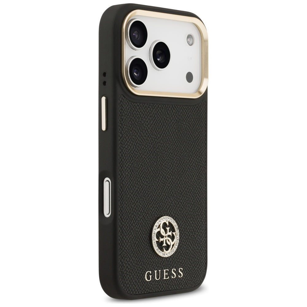 MagSafe cover til Apple iPhone 17 Pro, Guess, Grained Strass Logo, Sort