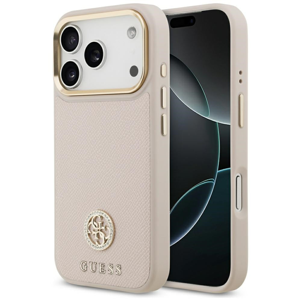 MagSafe cover til Apple iPhone 17 Pro, Guess, Grained Strass Logo, Pink