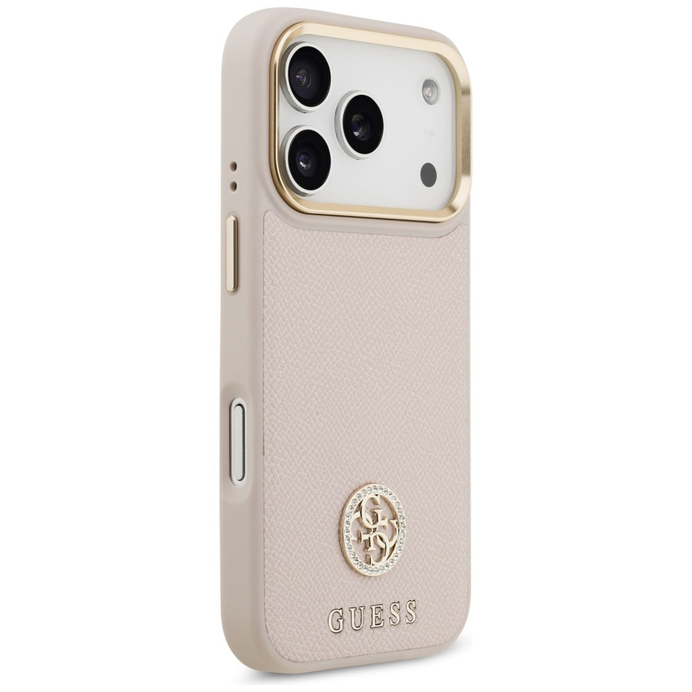 MagSafe cover til Apple iPhone 17 Pro, Guess, Grained Strass Logo, Pink