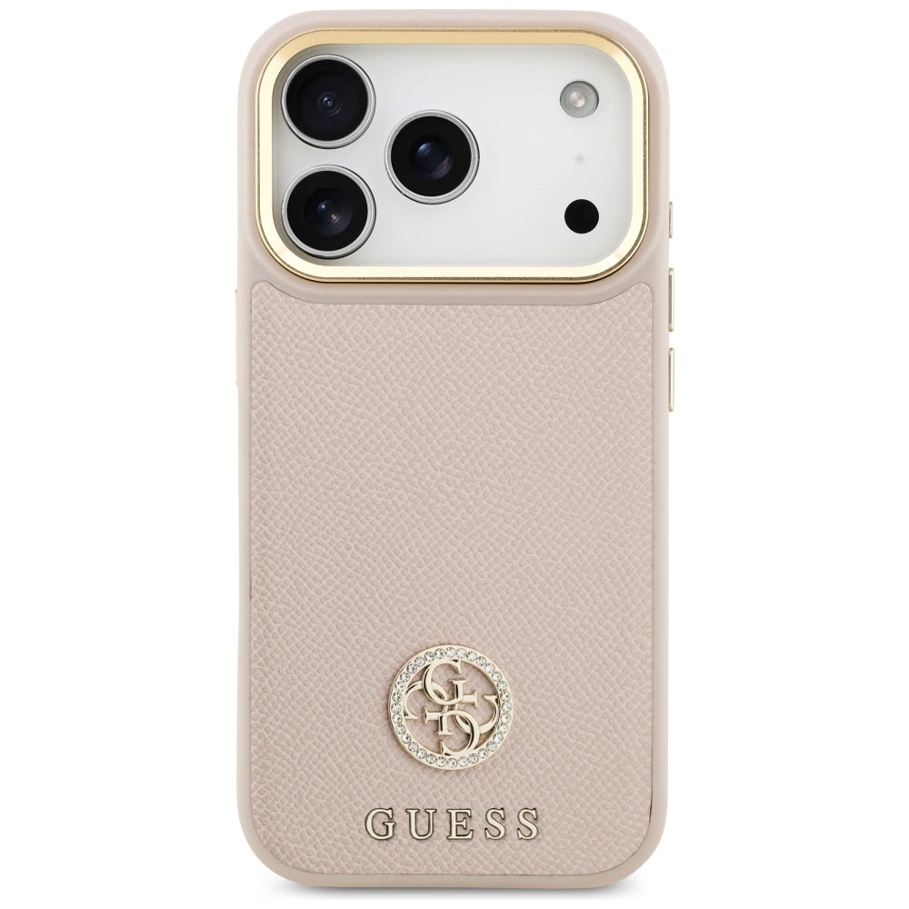 MagSafe cover til Apple iPhone 17 Pro, Guess, Grained Strass Logo, Pink