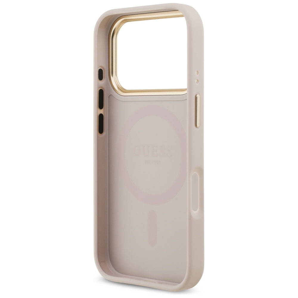 MagSafe cover til Apple iPhone 17 Pro, Guess, Grained Strass Logo, Pink