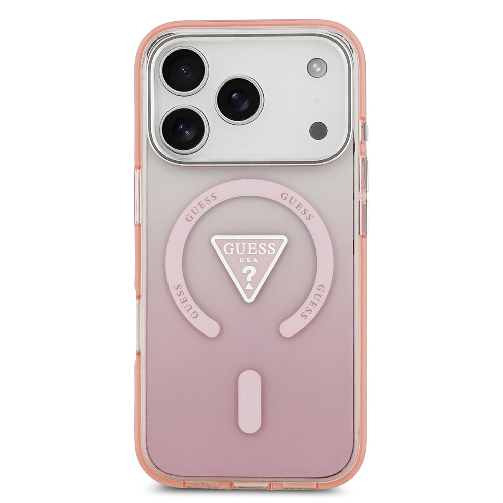 MagSafe cover til Apple iPhone 17 Pro, Guess, IML Gradient Triangle Logo, Pink
