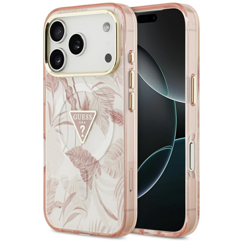 MagSafe cover til Apple iPhone 17 Pro, Guess, Jungle Tonal Triangle, Pink