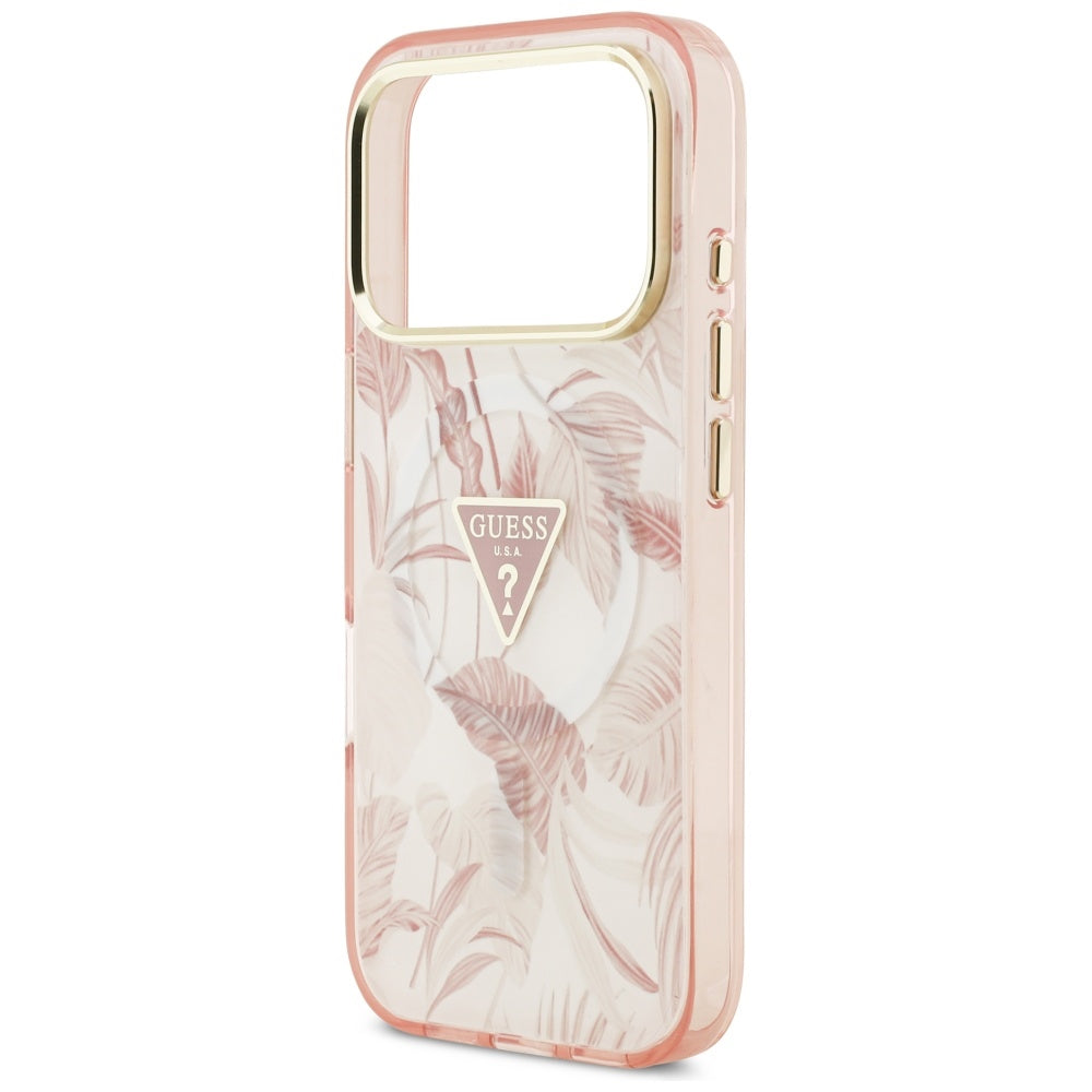MagSafe cover til Apple iPhone 17 Pro, Guess, Jungle Tonal Triangle, Pink