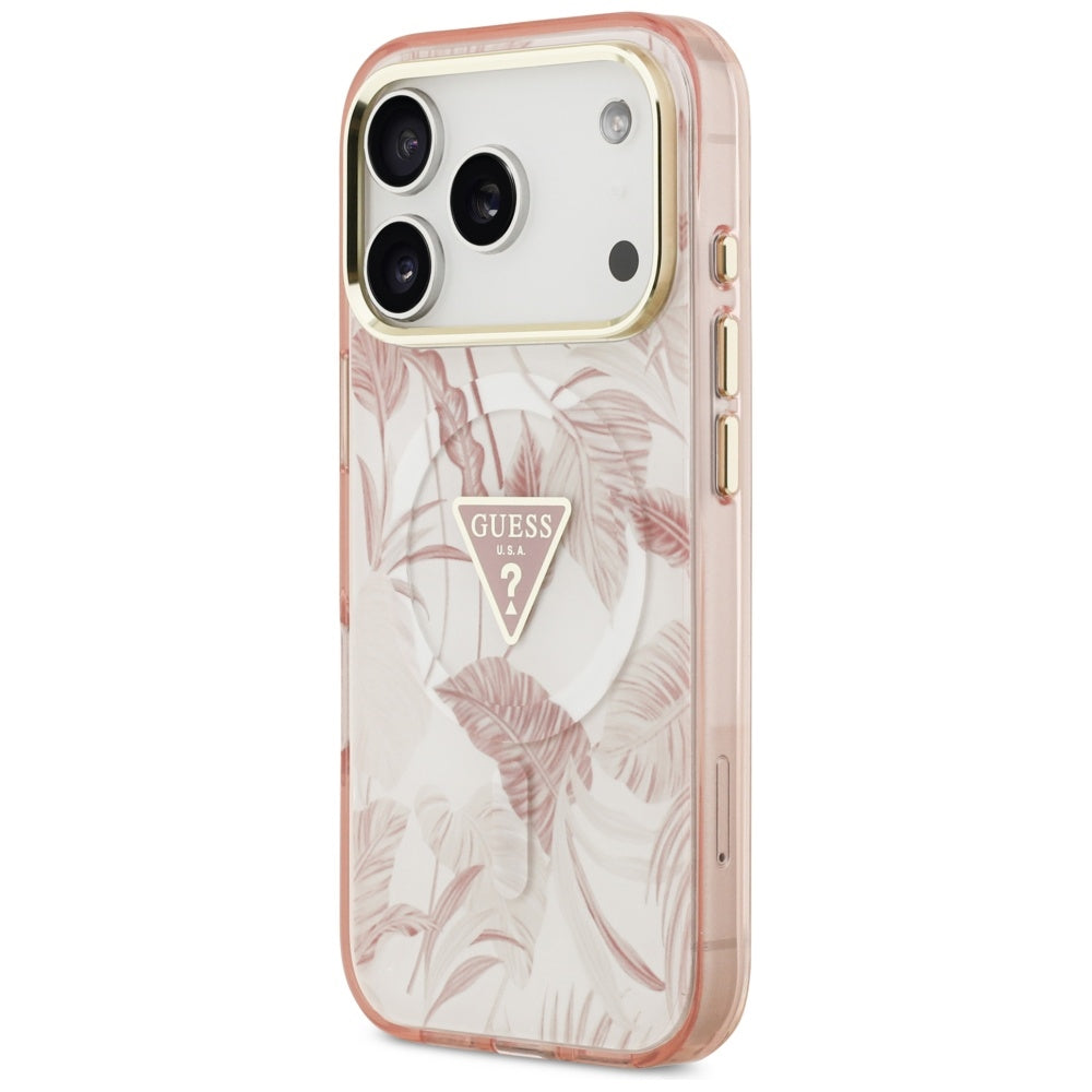 MagSafe cover til Apple iPhone 17 Pro, Guess, Jungle Tonal Triangle, Pink