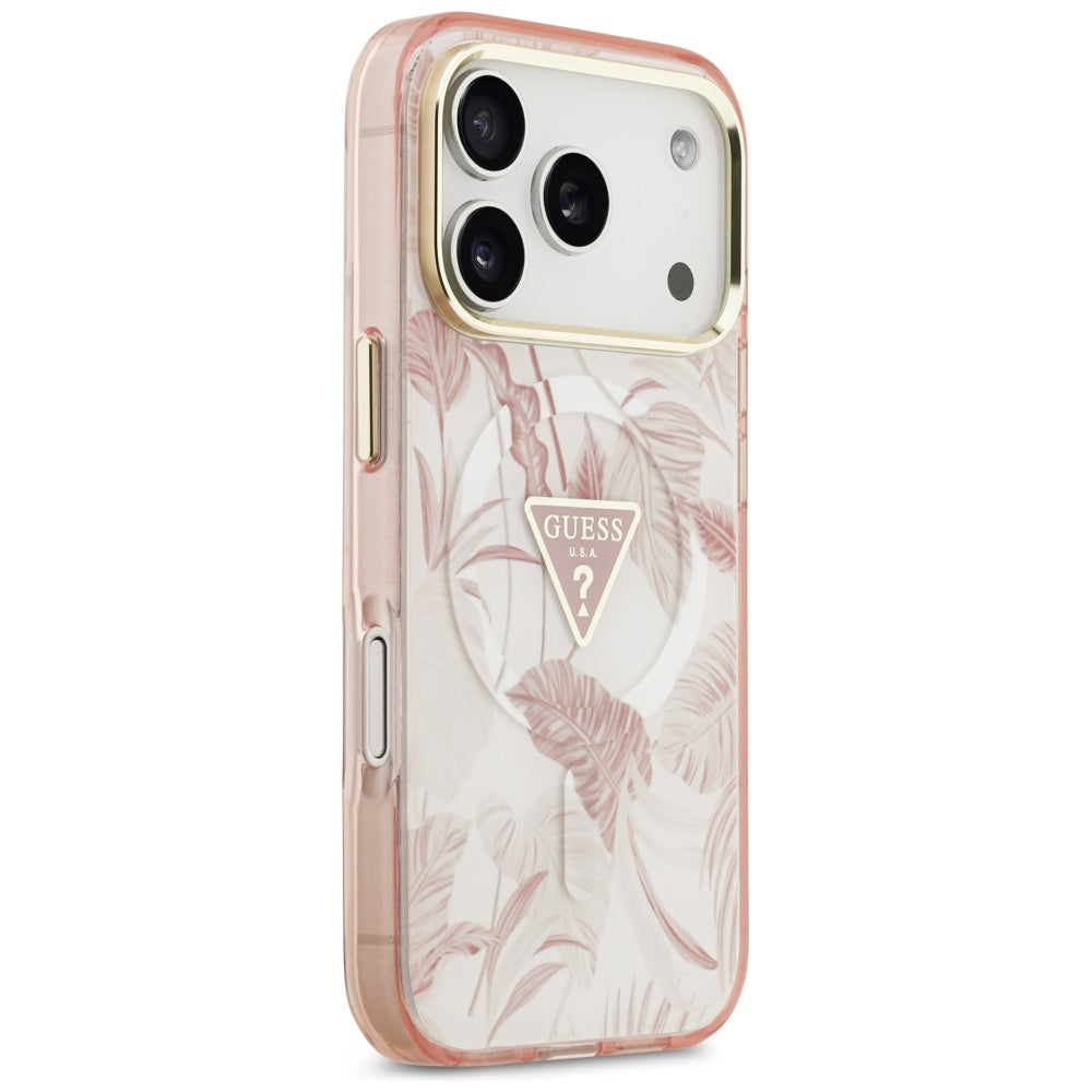MagSafe cover til Apple iPhone 17 Pro, Guess, Jungle Tonal Triangle, Pink