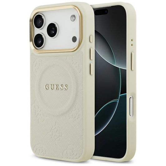 MagSafe cover til Apple iPhone 17 Pro, Guess, Peony Hot Stamp, Beige