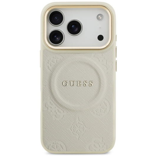 MagSafe cover til Apple iPhone 17 Pro, Guess, Peony Hot Stamp, Beige
