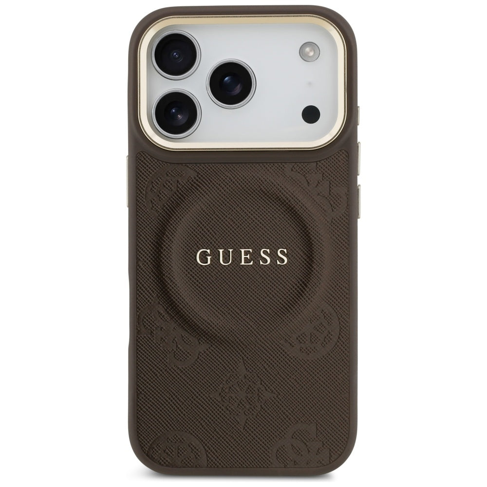 MagSafe cover til Apple iPhone 17 Pro, Guess, Peony Hot Stamp, Brun