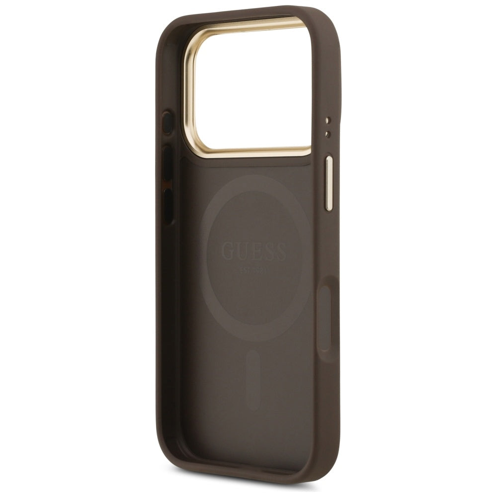 MagSafe cover til Apple iPhone 17 Pro, Guess, Peony Hot Stamp, Brun
