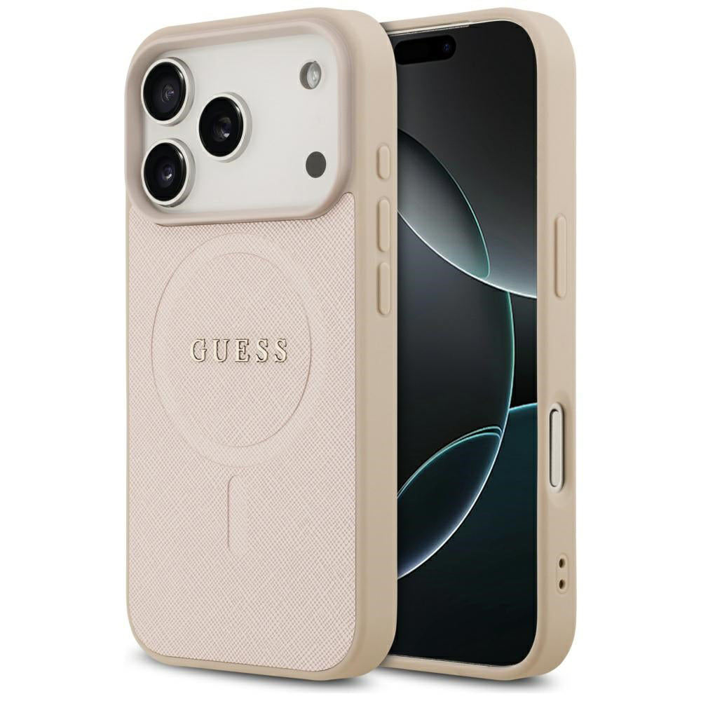 MagSafe cover til Apple iPhone 17 Pro, Guess, Saffiano Classic Logo, Pink