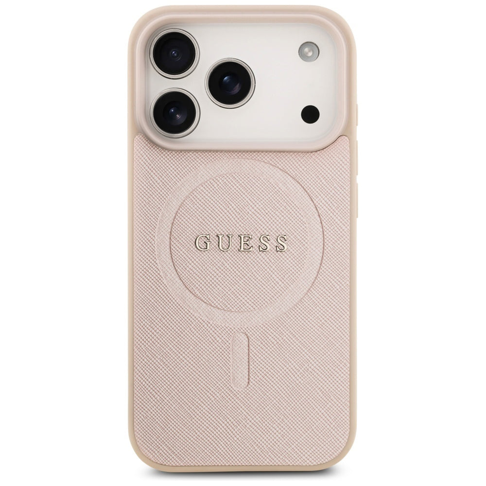 MagSafe cover til Apple iPhone 17 Pro, Guess, Saffiano Classic Logo, Pink