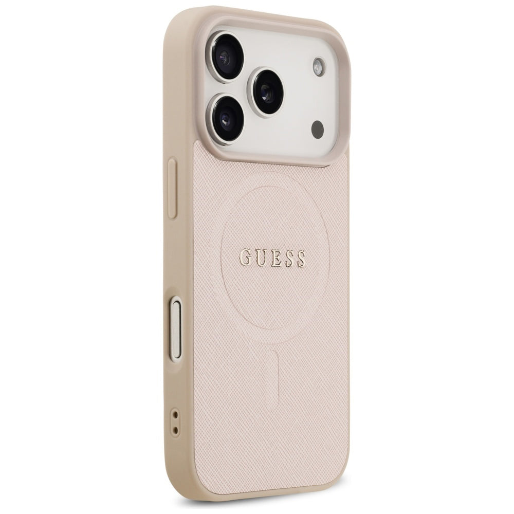 MagSafe cover til Apple iPhone 17 Pro, Guess, Saffiano Classic Logo, Pink
