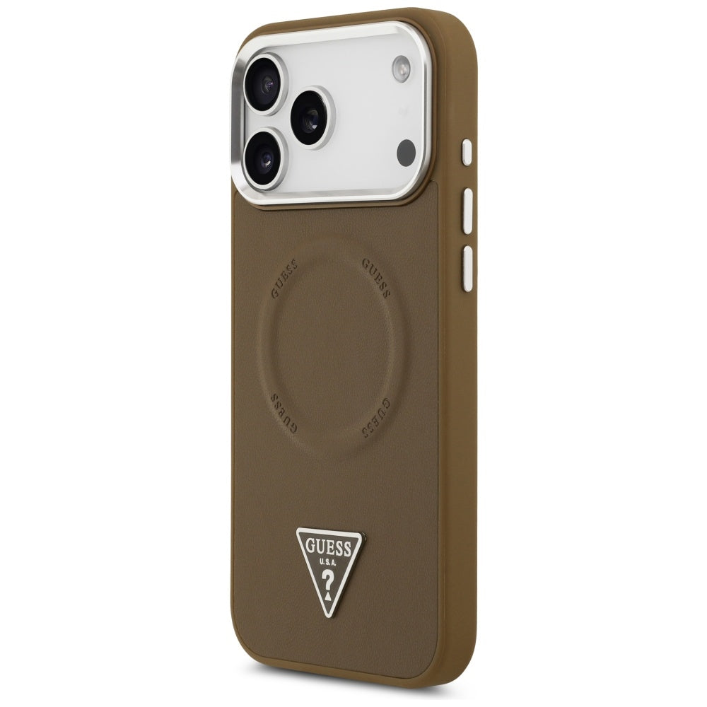 MagSafe cover til Apple iPhone 17 Pro, Guess, Triangle Logo, Sølvbrun