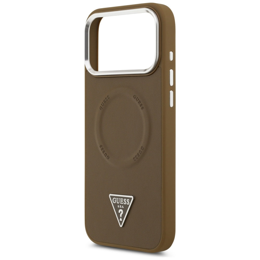 MagSafe cover til Apple iPhone 17 Pro, Guess, Triangle Logo, Sølvbrun