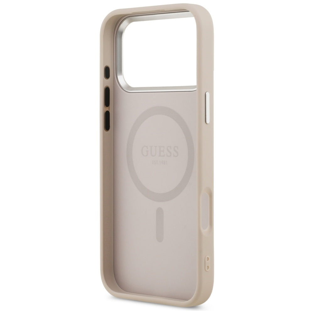 MagSafe cover til Apple iPhone 17 Pro, Guess, Triangle Logo, Sølvrosa