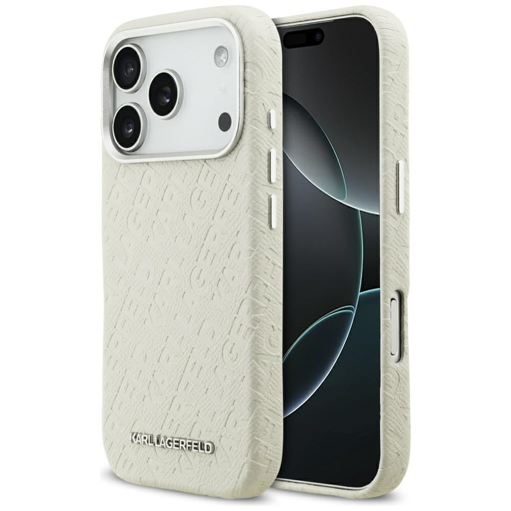 MagSafe Case for Apple iPhone 17 Pro, Karl Lagerfeld, FW Stamped Karl, Beige