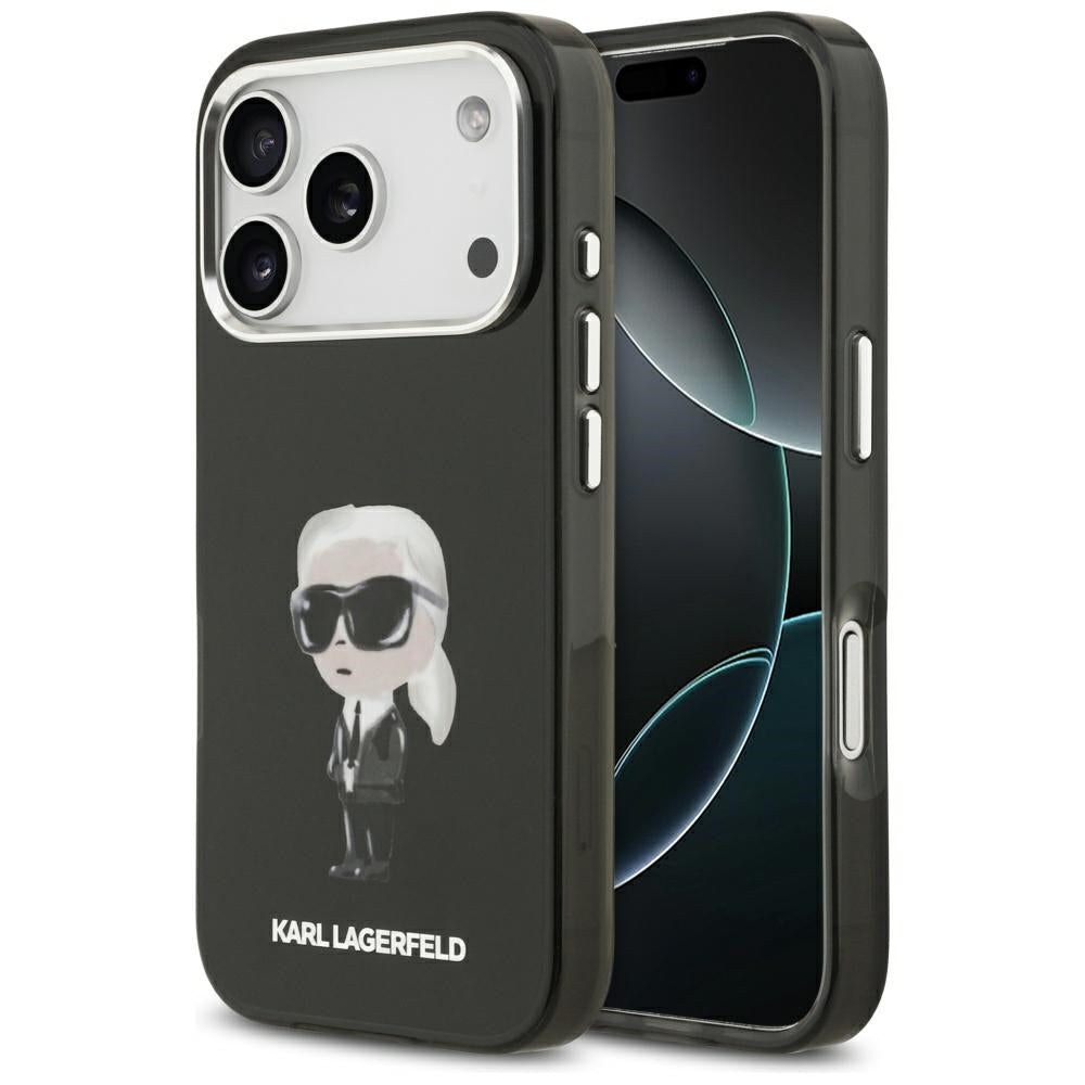 MagSafe cover til Apple iPhone 17 Pro, Karl Lagerfeld, IML Aquarelle Karl Ikonik, Sort