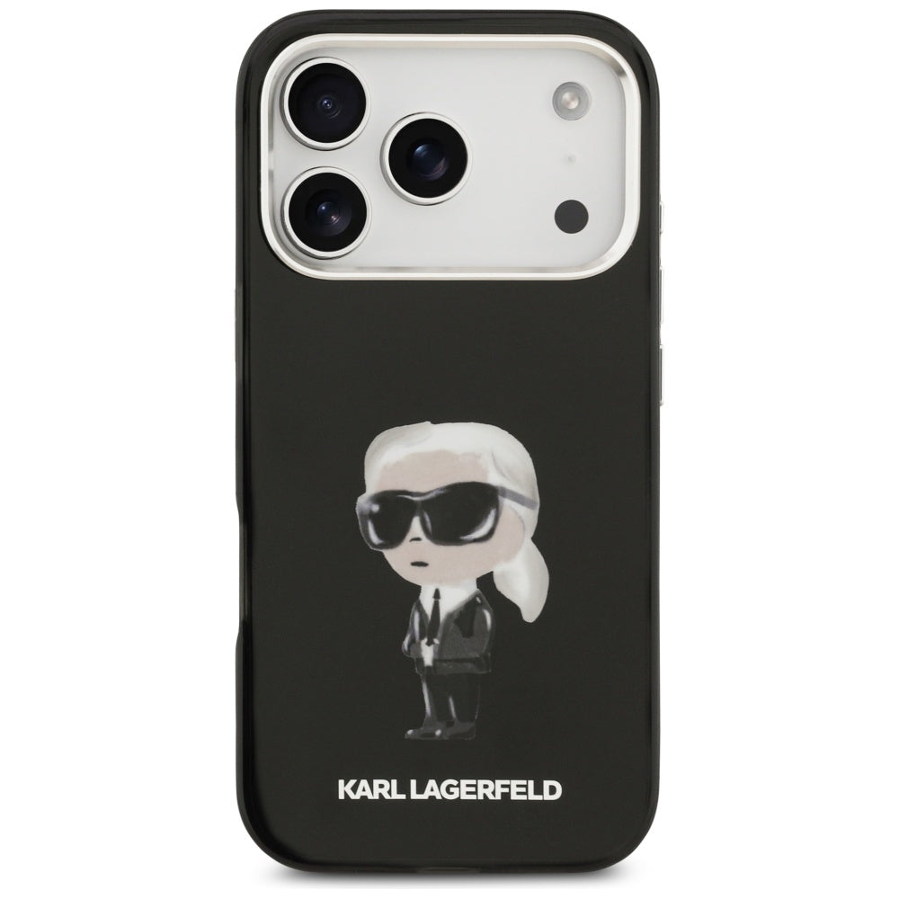 MagSafe cover til Apple iPhone 17 Pro, Karl Lagerfeld, IML Aquarelle Karl Ikonik, Sort