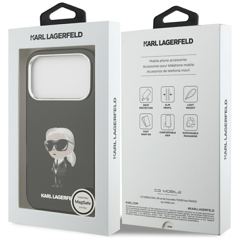 MagSafe cover til Apple iPhone 17 Pro, Karl Lagerfeld, IML Aquarelle Karl Ikonik, Sort