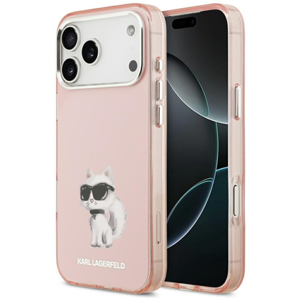 MagSafe cover til Apple iPhone 17 Pro, Karl Lagerfeld, IML Aquarelle Logo Choupette, Pink