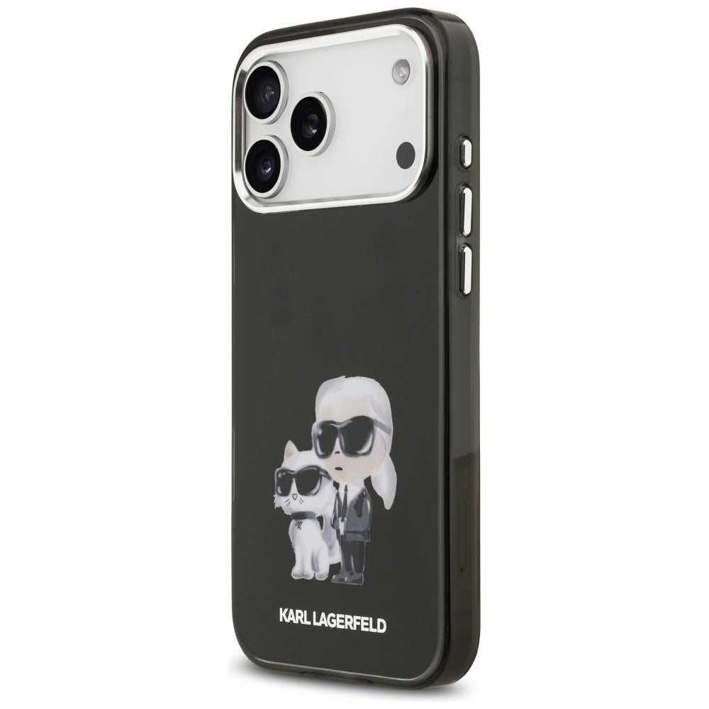 MagSafe cover til Apple iPhone 17 Pro, Karl Lagerfeld, IML Aquarelle Logo Karl & Choupette, Sort
