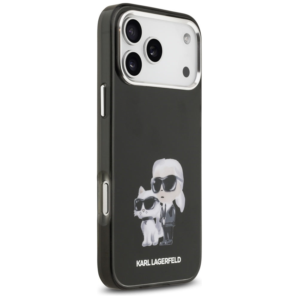 MagSafe cover til Apple iPhone 17 Pro, Karl Lagerfeld, IML Aquarelle Logo Karl & Choupette, Sort