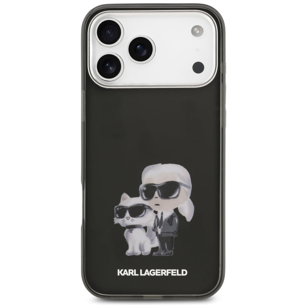MagSafe cover til Apple iPhone 17 Pro, Karl Lagerfeld, IML Aquarelle Logo Karl & Choupette, Sort
