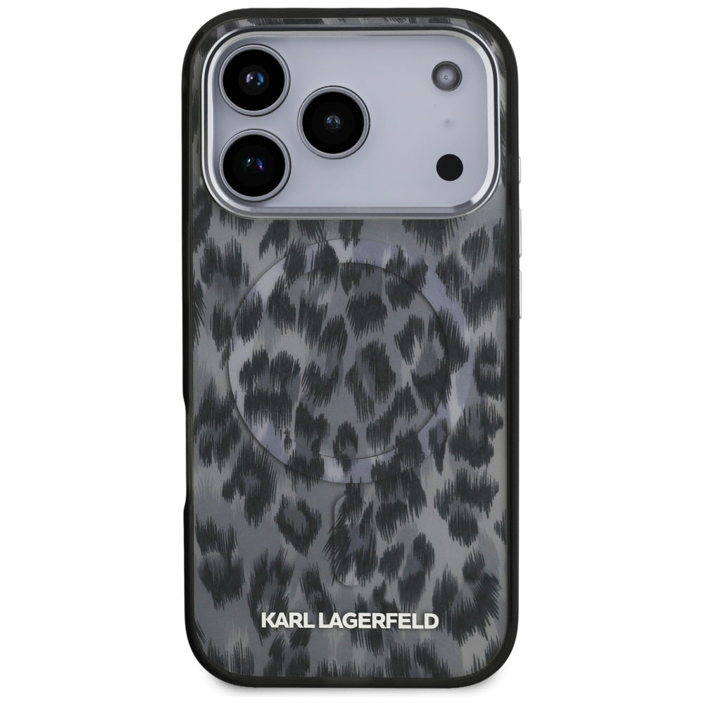 MagSafe cover til Apple iPhone 17 Pro, Karl Lagerfeld, IML Leopard Mønster, Sort
