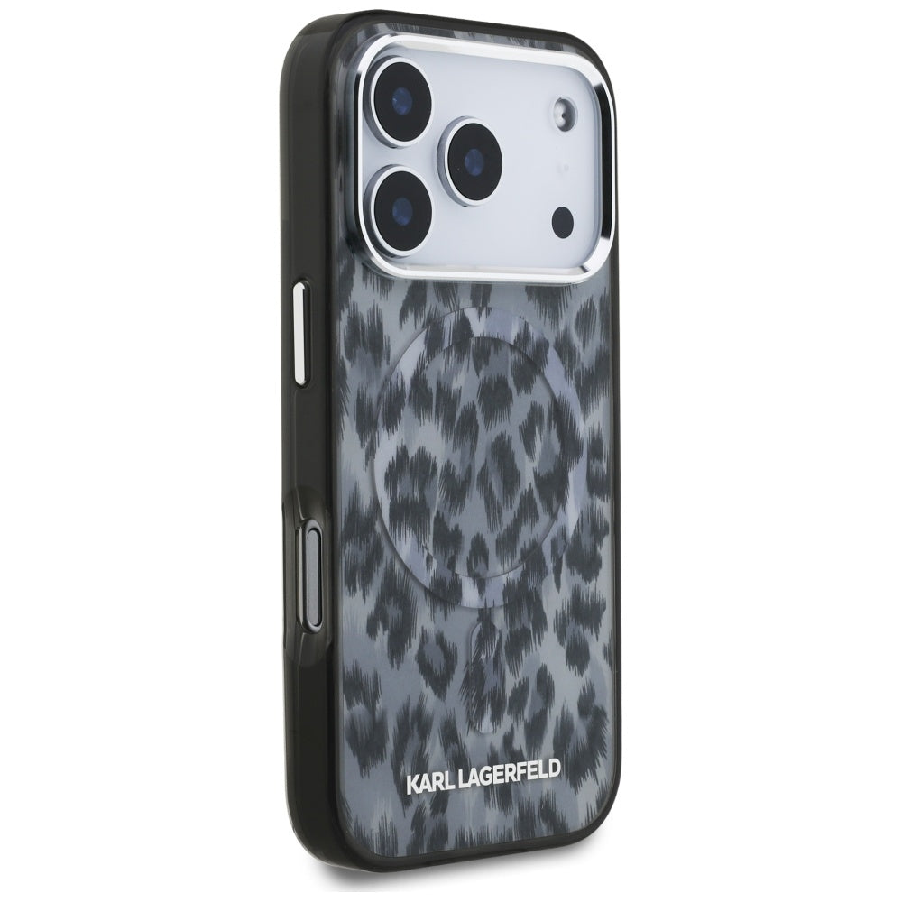 MagSafe cover til Apple iPhone 17 Pro, Karl Lagerfeld, IML Leopard Mønster, Sort