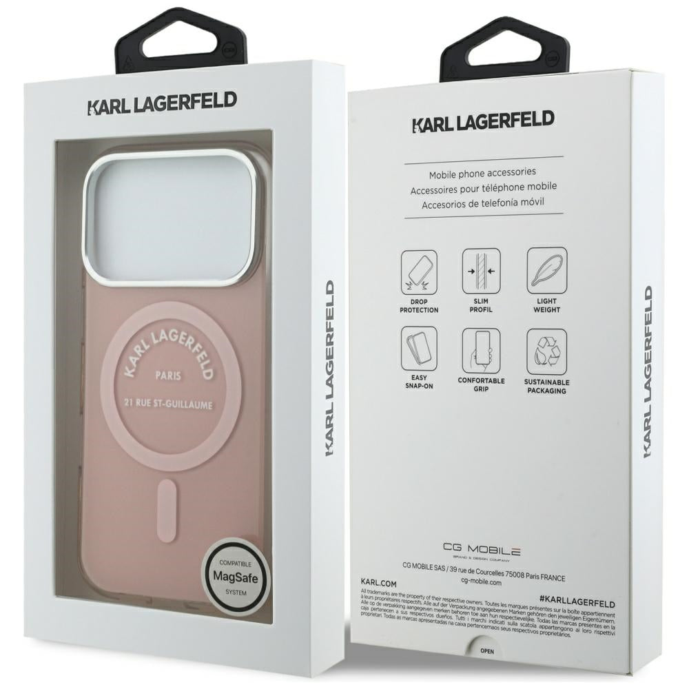 MagSafe cover til Apple iPhone 17 Pro, Karl Lagerfeld, IML Logo RSG, Pink