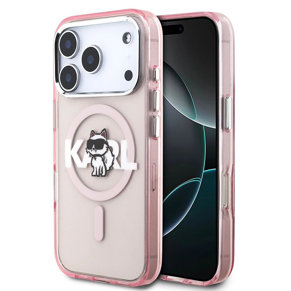 MagSafe cover til Apple iPhone 17 Pro, Karl Lagerfeld, IML Sketch Logo Choupette, Pink
