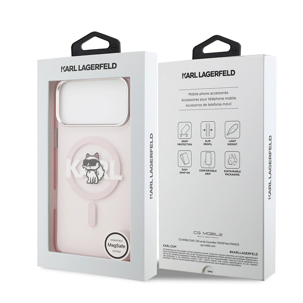 MagSafe cover til Apple iPhone 17 Pro, Karl Lagerfeld, IML Sketch Logo Choupette, Pink