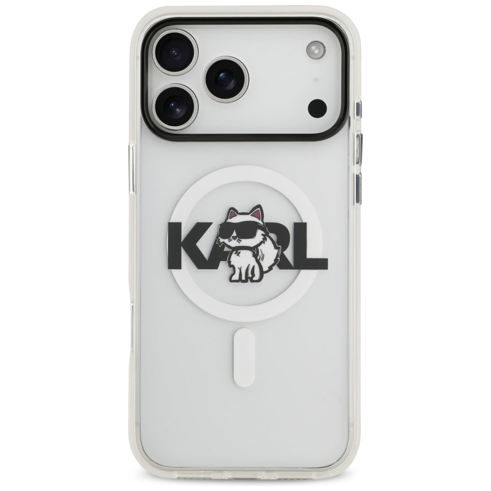 MagSafe cover til Apple iPhone 17 Pro, Karl Lagerfeld, IML Sketch Logo Choupette, Gennemsigtig