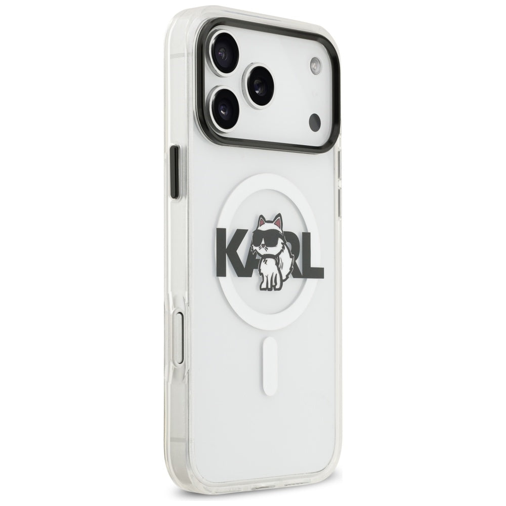 MagSafe cover til Apple iPhone 17 Pro, Karl Lagerfeld, IML Sketch Logo Choupette, Gennemsigtig