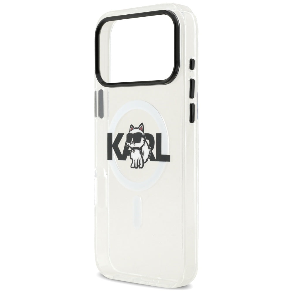 MagSafe cover til Apple iPhone 17 Pro, Karl Lagerfeld, IML Sketch Logo Choupette, Gennemsigtig