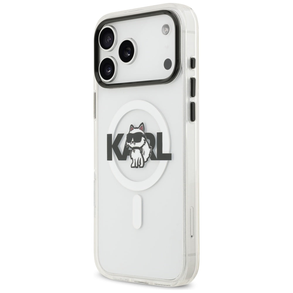 MagSafe cover til Apple iPhone 17 Pro, Karl Lagerfeld, IML Sketch Logo Choupette, Gennemsigtig