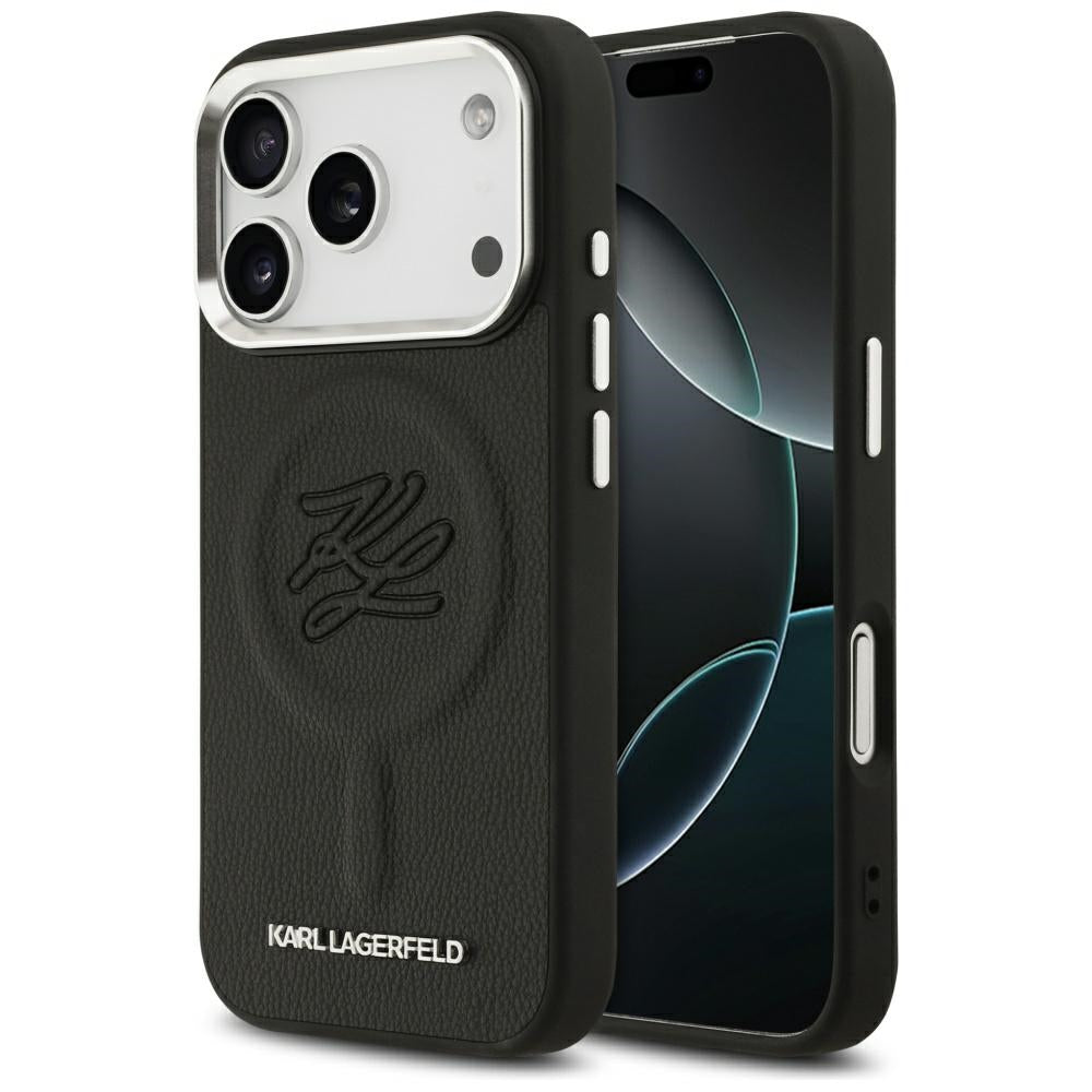 MagSafe cover til Apple iPhone 17 Pro, Karl Lagerfeld, Initial & Metal Logo, Sort