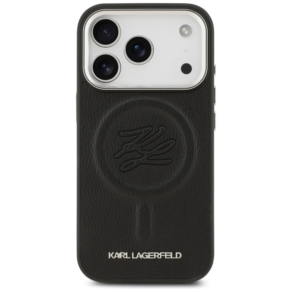 MagSafe cover til Apple iPhone 17 Pro, Karl Lagerfeld, Initial & Metal Logo, Sort