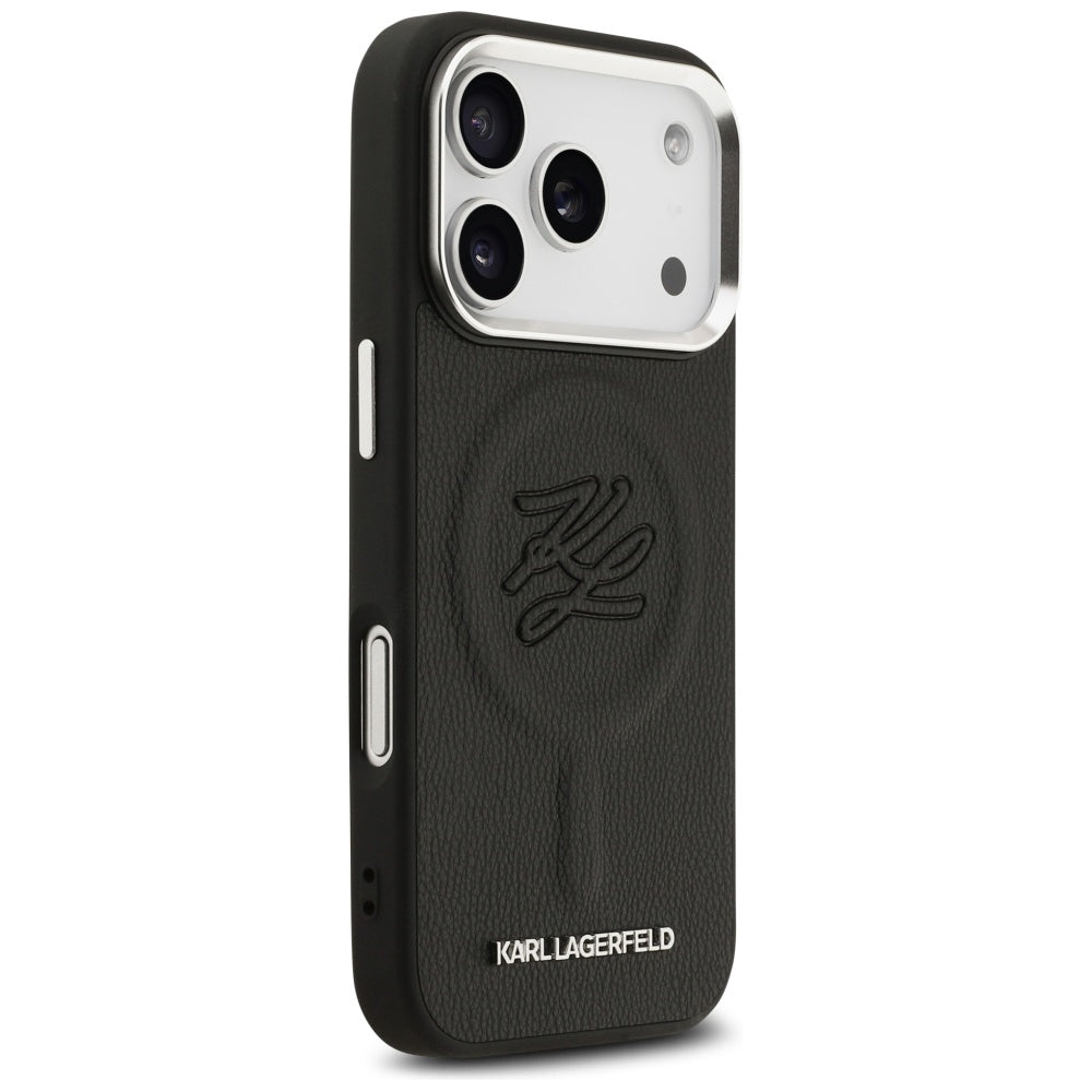 MagSafe cover til Apple iPhone 17 Pro, Karl Lagerfeld, Initial & Metal Logo, Sort